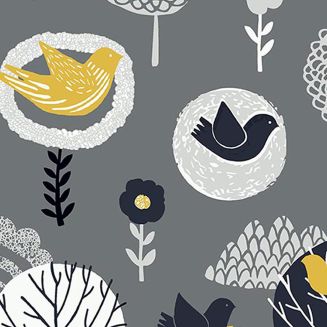 Open Cassette 40mm Birdsong Midnight Roller Blind