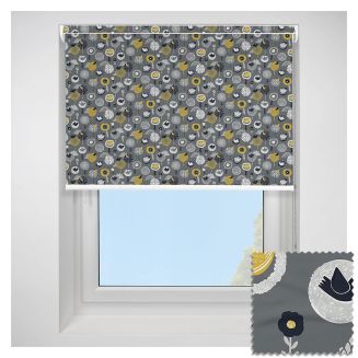 Open Cassette 40mm Birdsong Midnight Roller Blind