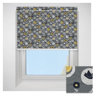 Open Cassette 70 Birdsong Midnight Roller Blind  
