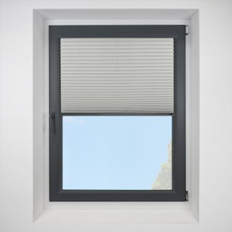 Intu Calia Asc Fr White Pleated Blind With Gunmetal Cassette