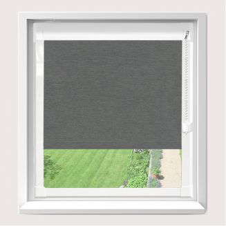 Chain Operated Linenweave Charcoal Perfect Fit Roller Blind  