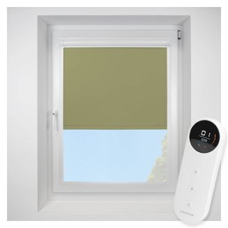 Banlight Duo FR Green Perfect Fit Roller Motorised Blind