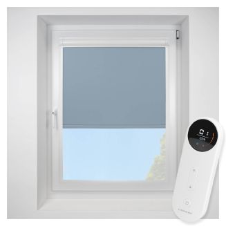 Banlight Duo FR Smokey Blue Perfect Fit Roller Motorised Blind