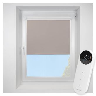 Banlight Duo FR Stone Grey Perfect Fit Roller Motorised Blind