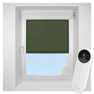 Pop Ivy Perfect Fit Roller Motorised Blind with Black Frame
