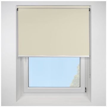 Open Cassette 40mm Banlight Duo Fr Blackout Calico Roller Blind With Chrome Cassette