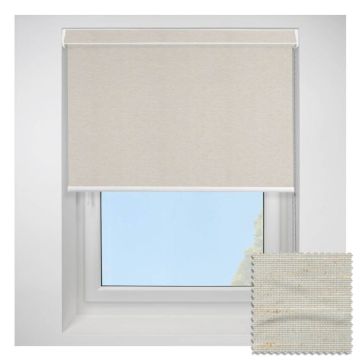 Open Cassette 70 Linenweave Flax Roller Blind  