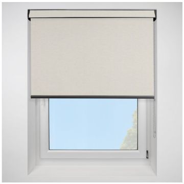 Open Cassette 70 Linenweave Moonstone Roller Blind With Anthracite Cassette