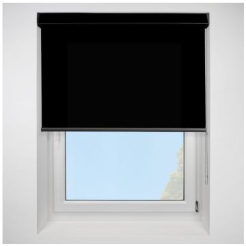 Open Cassette 70 Urban fr Black Roller Blind With Anthracite Cassette