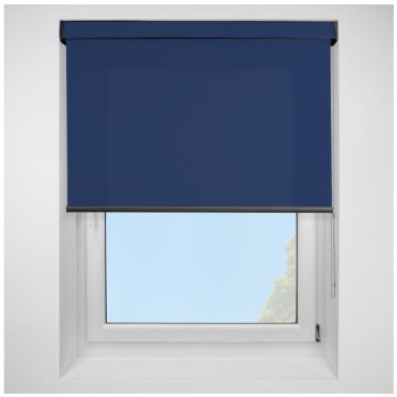 Open Cassette 70 Urban fr Blue Roller Blind With Anthracite Cassette