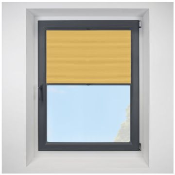 Blenheim Blackout Ochre FITtoFRAME Honeycomb Pleated Blind with Anthracite Frame