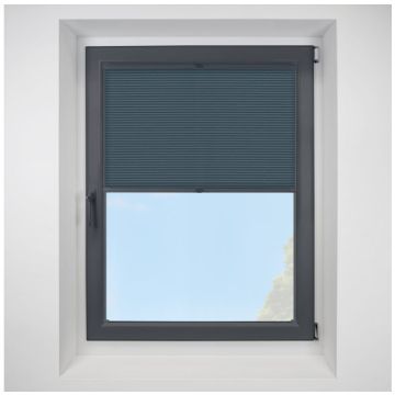 hudson1 Royal Blue FITtoFRAME Honeycomb Pleated Blind with Anthracite Frame