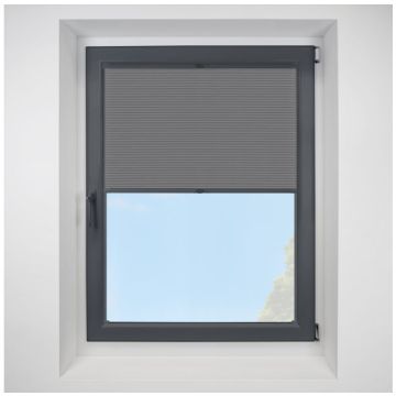 Lexington Blackout Grey FITtoFRAME Honeycomb Pleated Blind with Anthracite Frame