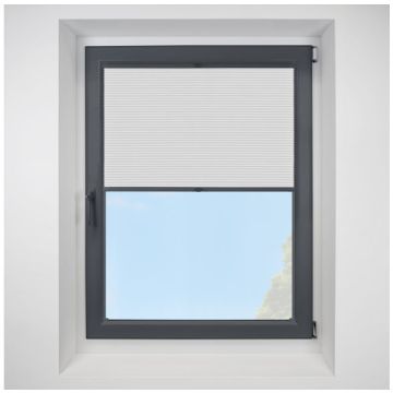 Lexington Blackout White FITtoFRAME Honeycomb Pleated Blind with Anthracite Frame