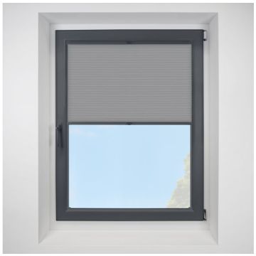 Lexington Grey FITtoFRAME Honeycomb Pleated Blind with Anthracite Frame