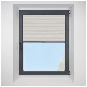 Tribeca Blackout Oatmeal FITtoFRAME Honeycomb Pleated Blind with Anthracite Frame