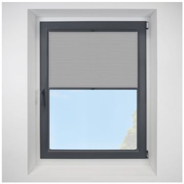 Tribeca Grey Dawn FITtoFRAME Honeycomb Pleated Blind with Anthracite Frame