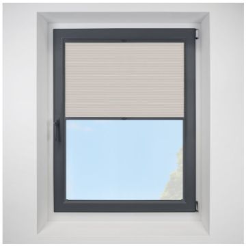 Tribeca Stone FITtoFRAME Honeycomb Pleated Blind with Anthracite Frame