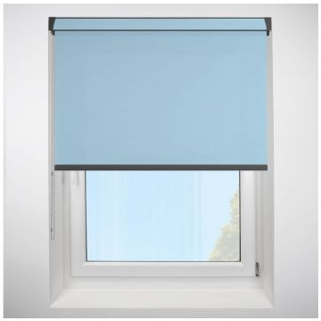 Polaris Baby Blue Grip Fit Roller Blind with Anthracite Cassette