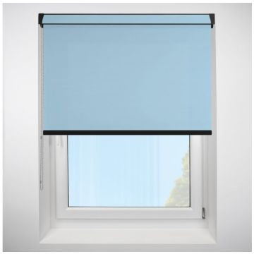 Polaris Baby Blue Grip Fit Roller Blind with Black Cassette