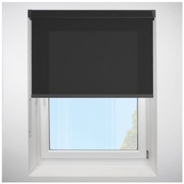 Polaris Black Grip Fit Roller Blind with Anthracite Cassette
