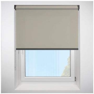 Polaris Greige Grip Fit Roller Blind with Anthracite Cassette