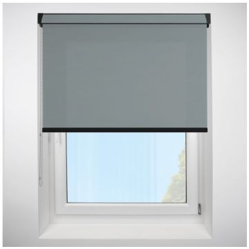 Polaris Grey Grip Fit Roller Blind with Black Cassette