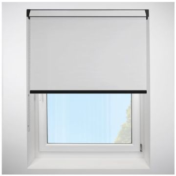 Polaris Pure White Grip Fit Roller Blind with Black Cassette