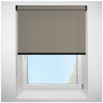 Polaris Taupe Grip Fit Roller Blind with Black Cassette