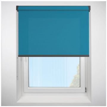 Polaris Teal Grip Fit Roller Blind with Anthracite Cassette