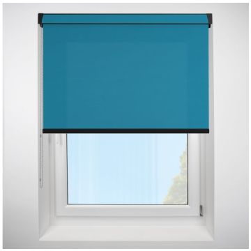 Polaris Teal Grip Fit Roller Blind with Black Cassette