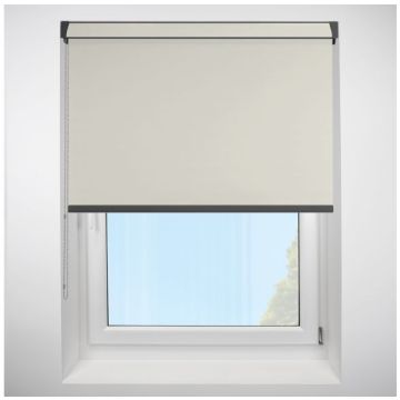 Polaris Blackout Cream Grip Fit Roller Blind with Anthracite Cassette