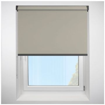 Polaris Blackout Greige Grip Fit Roller Blind with Anthracite Cassette