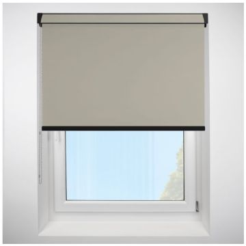 Polaris Blackout Greige Grip Fit Roller Blind with Black Cassette