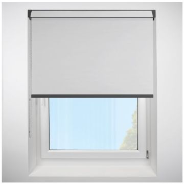 Polaris Pure White Grip Fit Roller Blind with Anthracite Cassette
