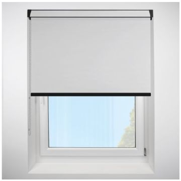 Polaris Pure White Grip Fit Roller Blind with Black Cassette