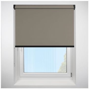 Polaris Blackout Taupe Grip Fit Roller Blind with Black Cassette