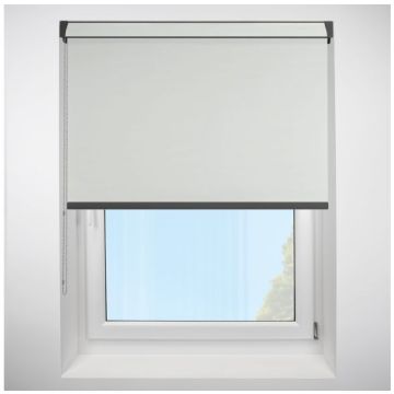 Polaris Blackout White Grip Fit Roller Blind with Anthracite Cassette