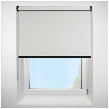 Polaris Blackout White Grip Fit Roller Blind with Black Cassette