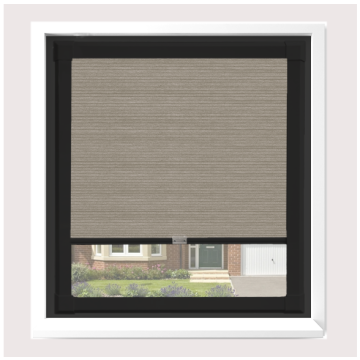 Perfect Fit Ivrea Beige Honeycomb Pleated Blind with Black Frame