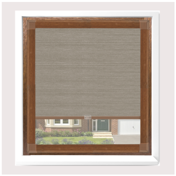 Perfect Fit Ivrea Beige Honeycomb Pleated Blind with Golden Oak Frame