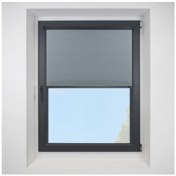 Intu Astral Blackout Lake Blue Pleated Blind With Anthracite Cassette