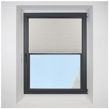 Intu Hive Blackout Fr Sand Pleated Blind With Gunmetal Cassette