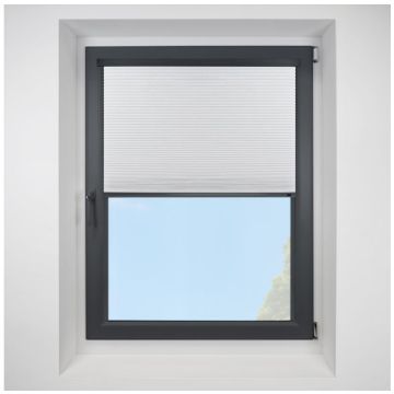 Intu Hive Blackout White Pleated Blind With Gunmetal Cassette