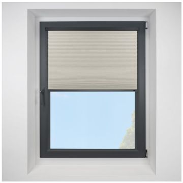 Intu Celeste Cream Pleated Blind With Anthracite Cassette