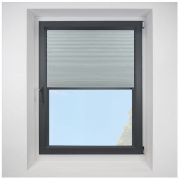 Intu Celeste Duck egg Pleated Blind With Anthracite Cassette