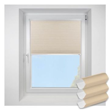 Intu Hive Plain Barley Pleated Blind With White Cassette