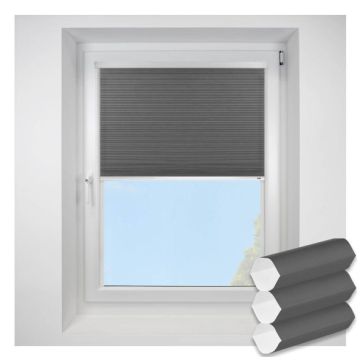 Intu Hive Plain Black Pleated Blind With White Cassette
