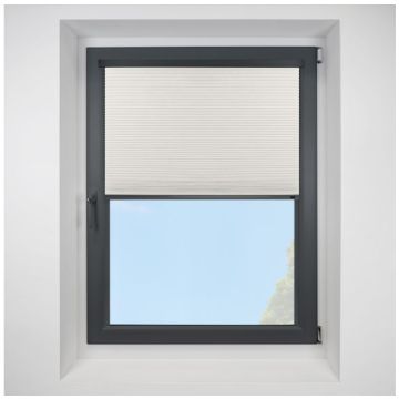 Intu Hive Plain Cream Pleated Blind With Gunmetal Cassette