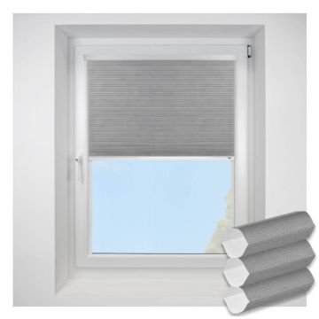 Intu Hive Plain Concrete Pleated Blind With White Cassette